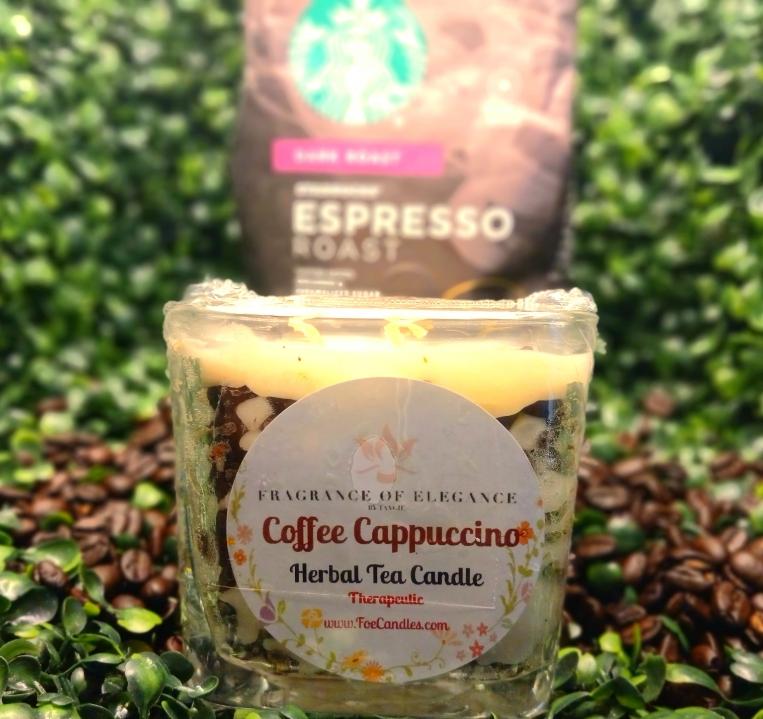 Coffee Cappuccino herbal tea Candle - Fragrance of Elegance