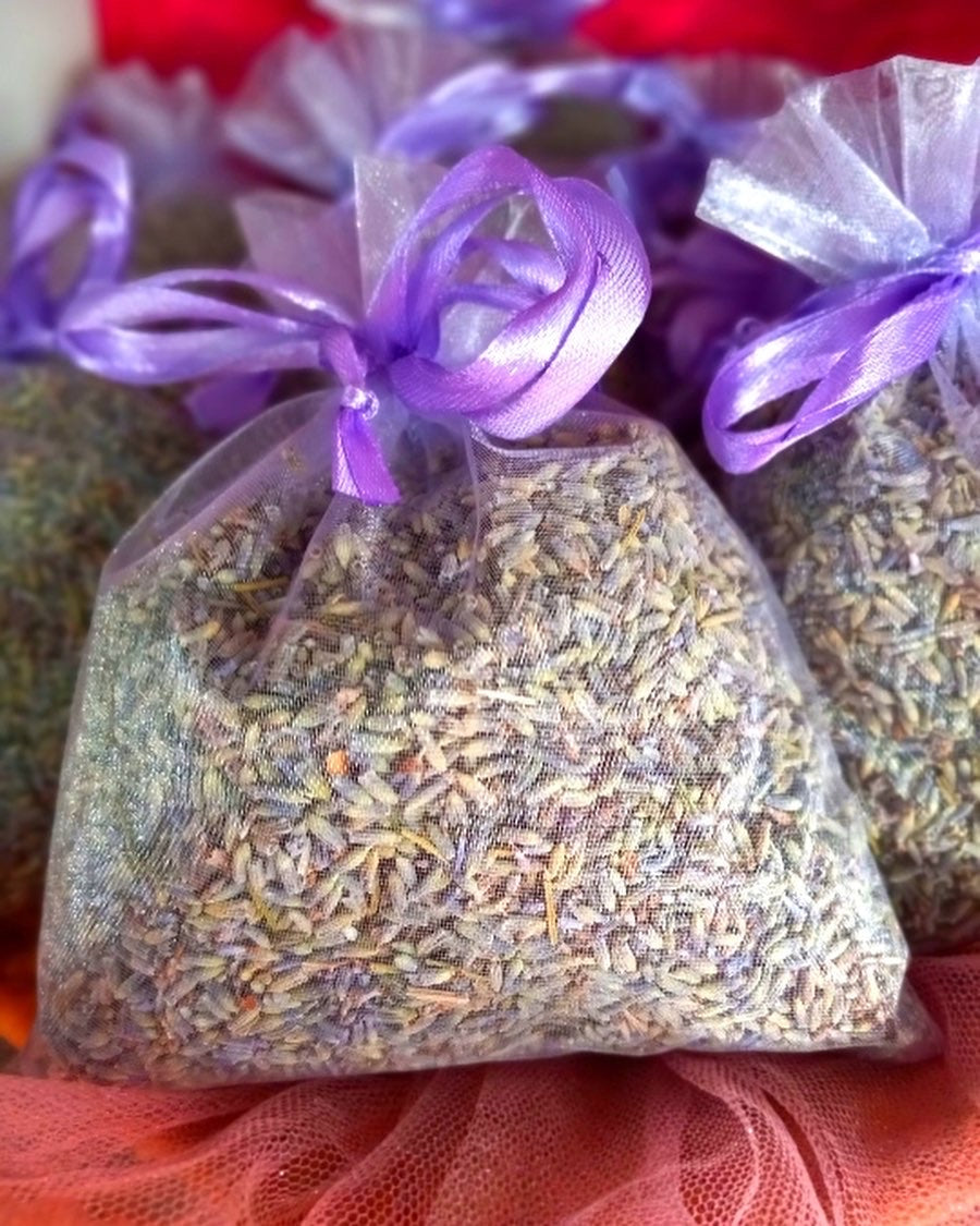 Dried lavender sachet bags