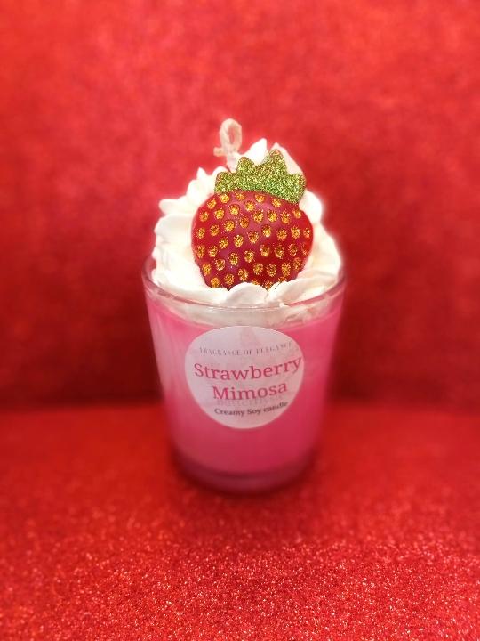 Strawberry Mimosa Pastry Dessert Candle